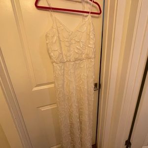 WAYF The Savannah Blouson Beaded Mesh Evening Dress